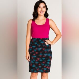 NWT Lularoe Cassie Pencil Skirt Size Extra Small 2-4 Blurred Geo Print Black